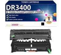 DR3400 Unidad de Tambor Compatible para Brother DCP-L5500 L5500DN L6600DW HL-L5000D L5100DN L5100DNT L5200DW Impresoras, con Impresión Nítida,Black