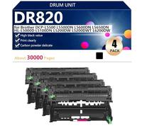 DR820 Tambor de Repuesto para Brother DCP-L5500 L5500DN L5600DN L5650DN HL-L5000D L5100DN L5200DW L5200DWT L6200DW Impresoras, 30000 Páginas,Black-4 Pack