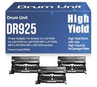 DR925 MFC-L5710DN L5915DW L6915DW Unidad de Tambor Compatible para Brother HL-L5210DN HL-L6210DW HL-L6415DW MFC-L5710DN MFC-L5915DW MFC-L6915DW Impresoras,3PC-Black