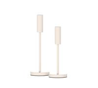 draadwerk® Juego de 2 portavelas, para velas y velas puntiagudas, diseño atemporal, metal con recubrimiento de polvo, ambiente acogedor para interiores (crema)