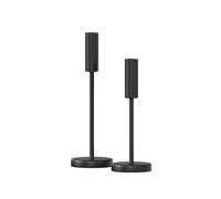 draadwerk® Juego de 2 portavelas, para velas y velas puntiagudas, diseño atemporal, metal con recubrimiento de polvo, ambiente acogedor para interiores (negro)
