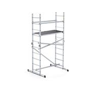 DRABEST Andamio Móvil IKAR de Aluminio - Multiusos - Fácil Montaje - EN 13 - Robusto y Duradero - Uso Versátil - Capacidad 150kg - 1,5 x 3 x 1,1 m