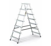 Drabest Escalera Doméstica de Aluminio de Doble Cara de 7 Peldaños Capacidad 125kg - Escalera de Tijera con Plataforma de Trabajo - Escaleras de Tijera de 7 Peldaños - 51x155x16cm
