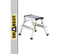 Drabest ESCALERAS Serie Pro Escalera Doméstica de Aluminio de Doble Cara de 2x2 Peldaños 150kg - Escalera de Tijera de Aluminio - Escaleras Multiusos - Escalera de Tijera Plegable - 39x41x20cm