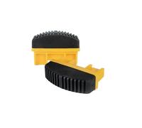 DRABEST - Pies Antideslizantes para Escaleras Industriales - 60x20x50mm - 2 piezas - con la Adición de Caucho - Patas que Evitan el Deslizamiento - Protegen el Suelo Contra Arañazos - Negro y Amarillo