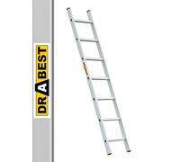 DRABEST Pro Serie Escalera de Mano Escalera de Aluminio de 7 peldaños con Ganchos, Capacidad de Carga de 150 kg, Patas Antideslizantes, Peso Ligero, Resistente a la corrosión, EN131