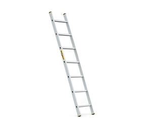 DRABEST Pro Serie Escalera de Mano Escalera de Aluminio de 7 peldaños con Ganchos, Capacidad de Carga de 150 kg, Patas Antideslizantes, Peso Ligero, Resistente a la corrosión, EN131