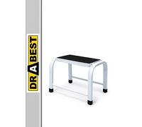 DRABEST - Taburete - 1 peldaño - plataforma de aluminio - superficie antideslizante - 29x37x27 cm - taburete, escalera - capacidad de carga hasta 150 kg - para el hogar, taller
