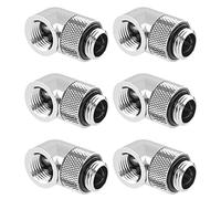 Dracaena G1/4 "macho a hembra extensor Fitting, 90 ° giratorio, plata, paquete de 6