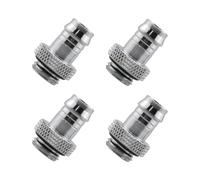 Dracaena.io - Paquete de 4 conectores de tubo suave de rosca G1/4 pulgadas a 3/8 pulgadas para tubos blandos, sistema de refrigeración por agua de PC, conectores de tubo suave, color plateado