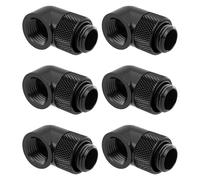 Dracaena.io - Paquete de 6 accesorios giratorios G1/4 de 90°, M-F, refrigeración por agua para PC, color negro