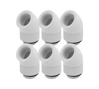 Dracaena - Juego de 6 conectores adaptadores de rosca G1/4 pulgadas macho a hembra, conector adaptador giratorio de 45° para sistema de refrigeración por agua de computadora, color blanco