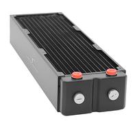 Dracaena Radiador de computadora de 360 mm - 64 mm de grosor, 12 tubos de cobre para disipador de calor de CPU, intercambiador de calor líquido doble rosca G1/4, color negro