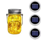 Dracarys 3 paquetes Luz de Tarro de Albañil Solar 30 LED Fairy Mason tira luz solar exterior jardín Patio trasero bodas decoracion（sin tarro）