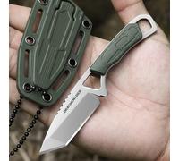 DRACHENADER CAVA Cuchillo de Cuello Tanto Fijo Pequeño Fulltang Mini Outdoor Con Funda de Plástico