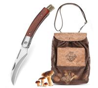 DRACHENADER Juego de bolsas de forraje, kit de búsqueda de hongos de 2 piezas con bolsa de malla, cuchillo de hongo con cepillo, correa ajustable y bolsillo para smartphone, ideal para recoger setas