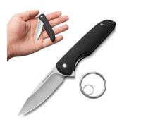 DRACHENADER Mini Cuchillo Cuchillo de Bolsillo Compacto para Llavero Cuchillo Plegable Pequeño Cuchillo de Una Mano, Negro