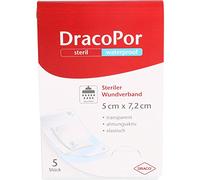 DracoPor waterproof 5 cm x 7,2 cm transparent steriler Wundverband, 5 pzas Vendajes para las heridas
