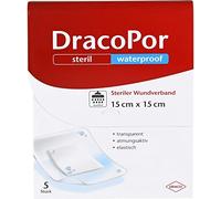 DRACOPOR waterproof Wundverband 15x15 cm steril, 5 pzas Esparadrapo