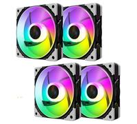 Dracqwn Ventiladores LED For Pc Direccionables, 2000RPM, 5V, 3 Pines, Sincronización De Placa Base Y Control PWM, Radiadores ARGB, Ventilador De CPU For Carcasas (Color : A Black, Size : 4 Pack)