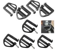 DraCra Paquete de 8 clips de gancho de cincha de 25 mm, hebilla de cinturón con cierre de extremo de bloqueo abierto, hebillas deslizantes, deslizador de escalera, repuesto para mochila, bolsa, bucle