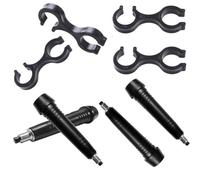 DraCra Paquete de 8 puntas de repuesto para bastón de senderismo, punta de extremo de carburo de tungsteno de carbono con clip organizador de almacenamiento de hebilla para bastón de caminar, caña de