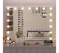 Dradaomull Espejo Maquillaje con Luz, Espejo tocador con 17 Bombillas LED, 3 Modos, Espejo Maquillaje con Puerto de Carga USB y Lupa 10x, Mesa y Pared - 60 * 52.5cm