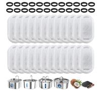 DRADERCH 48 Piezas Filtro Fuente Gato, 24 Filtros de Repuesto & 24 Esponjas, Compatible con PETLIBRO, Filtro de Carbón Activado para Bebedero Gatos