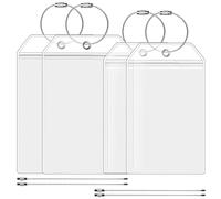 Drado 4Pcs Identificador de Maletas para Crucero, Etiquetas de Equipaje Transparentes, Etiqueta Maleta Viaje, Impermeables de PVC, con Bobina de Acero Inoxidable, Aptas para Maletas(19*11;16.5*10)