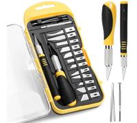 Drado Juego de Cuchillos Precisión, Cutter Manualidades, Juego De Bisturí, 12 Cuchillas de Recambio, Cuchillo de Trinchar, Pinzas, Destornillador, DIY