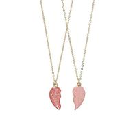 Draeger - Juego de 2 collares Best Friends para compartir - Una mitad de corazón en cada collar - Joyas de fantasía - Collar de amistad para 2 y compartir tus sentimientos