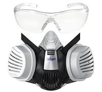 Dräger X-plore 3300 Semimáscara con gafas X-pect 8320 y filtros P3 R | Media máscara contra partículas y polvo fino para bricolaje y construcción