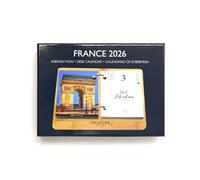 Draeger Paris 1886 - Agenda sobre base de 20 x 15 cm 2026, tema de Francia, 12 meses, papel FSC, ilustraciones desmontables