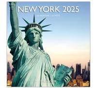 DRAEGER Paris 1886 - Calendario de pared grande de 29 x 29 cm 2025-7 idiomas - septiembre de 2024 a diciembre de 2025-12 fotografías disponibles en varios temas - Nueva York - Notas de citas,