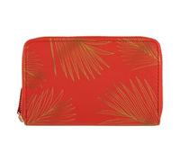 DRAEGER PARIS 1886 Cartera para Mujer - Hojas Doradas - Rojo, Billetera, 15 x 2,5 x 9,5 cm
