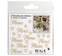 DRAEGER PARIS 1886 D.i.y with Toga Boda - Lote de 2 Hojas de Adhesivos, Papel, Oro, 10 x 10 x 0,1 cm