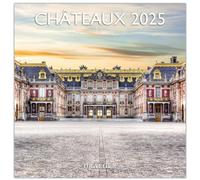 DRAEGER PARIS 1886 - Gran calendario mural 29x29 cm 2025-7 idiomas - Septiembre 2024 a diciembre 2025-12 fotografías disponibles en varios temas - Castillo - Nota de cita, cumpleaños