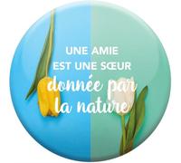 Draeger Paris 1886 - Imán con cariño de Amiga - Una Amiga es una Hermana por la Naturaleza - Regalo Original y conmovedor para Amigas - Dimensiones 6,5 x 6,5 cm - Idea de Regalo amistoso - Recuerdo