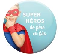 Draeger Paris 1886 - Imán con imán Decorativo (6,5 x 6,5 cm, superhéroes de Padre en Hijo, Regalo Original y Emocional para frigorífico, Idea de Regalo para Padre-Hijos, decoración metálica única