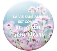 Draeger Paris 1886 - Imán con imán magnético poético, 6,5 x 6,5 cm, la Vida sin Amigos, es como un jardín sin Flores, Regalo de inspiración Amistad, decoración magnética Original, Mensaje Suave e