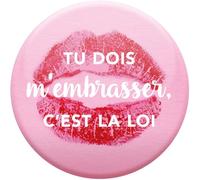 Draeger Paris 1886 - Imán de imán con imán humorístico (debes besarme, es la Ley), decoración ternura para Regalar, Dimensiones 6,5 x 6,5 cm, Regalo Original para espíritus burlas y románticas