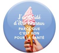 Draeger Paris 1886 - Imán de imán Positivo 6,5 x 6,5 cm - Decidí ser Feliz - Decoración inspiradora y motivadora para el hogar y la Oficina - Recordatorio de la Felicidad y el Bienestar Diario
