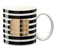 DRAEGER PARIS 1886 Meilleure Maîtresse du Monde, Taza, Porcelana, Blanco, Negro y Oro, 8.5 cm