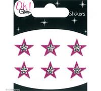 DRAEGER PARIS 1886 Pegatinas de Estrellas Brillantes, Papel, Fucsia, 6,5 x 8 x 0,2 cm