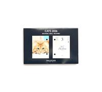 DRAEGER PARIS 1886 - Recarga agenda 16 x 10 cm 2026 - Tema gatos - 12 meses - Papel FSC - ilustraciones desmontables