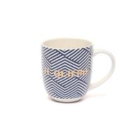 DRAEGER PARIS 1886 - Taza Cerámica Chic con Mensaje Te Quiero, Diseño Geométrico Azul/Rosa, 320ml, Apta para Lavavajillas, Decoración Elegante, Caja de Regalo con Acabado en Oro Caliente
