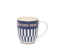 DRAEGER PARIS 1886 - Taza de Cerámica con Mensaje Buenos Días, 320ml - Diseño Chic en Azul o Rosa, Detalle en Oro Caliente - Elegancia y Estilo para Tu Café - Calidad Icónica desde 1886