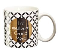 DRAEGER PARIS 1886 - Taza Porcelana 350ml con Mensaje La meilleure Grand-Mère - Acabado Oro - Diseño Chic y Elegante - Incluye Caja Regalo - Perfecta para Café, Té o Chocolate