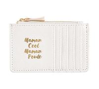 DRAEGER PARIS 1886 Tie Rack - Tarjetero con Cremallera, diseño de Maman Cool Maman Poule, Color Blanco