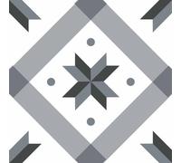 Draeger Paris - Azulejos adhesivos de pared - Ideal para cocina y baño - Lote de 6 cuadrados adhesivos de estrella gris 15 x 15 cm